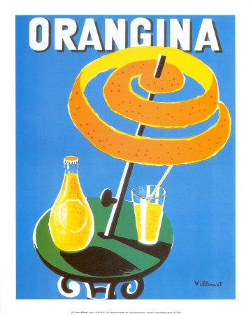 Bernard Villemot Reproduction Art Vintage Orangina Fruitillina Print Poster